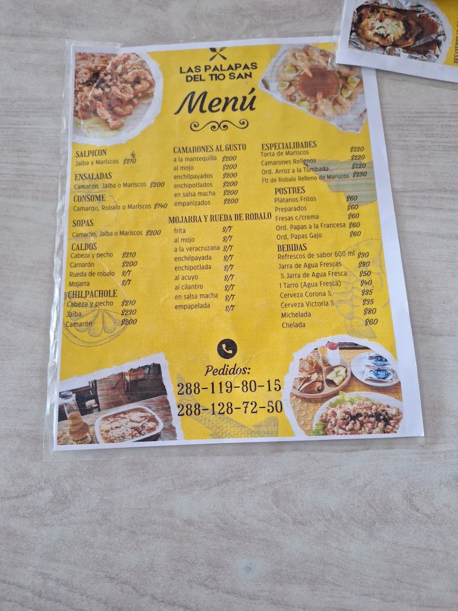 La Palapa del Tío San Menu - Image 1