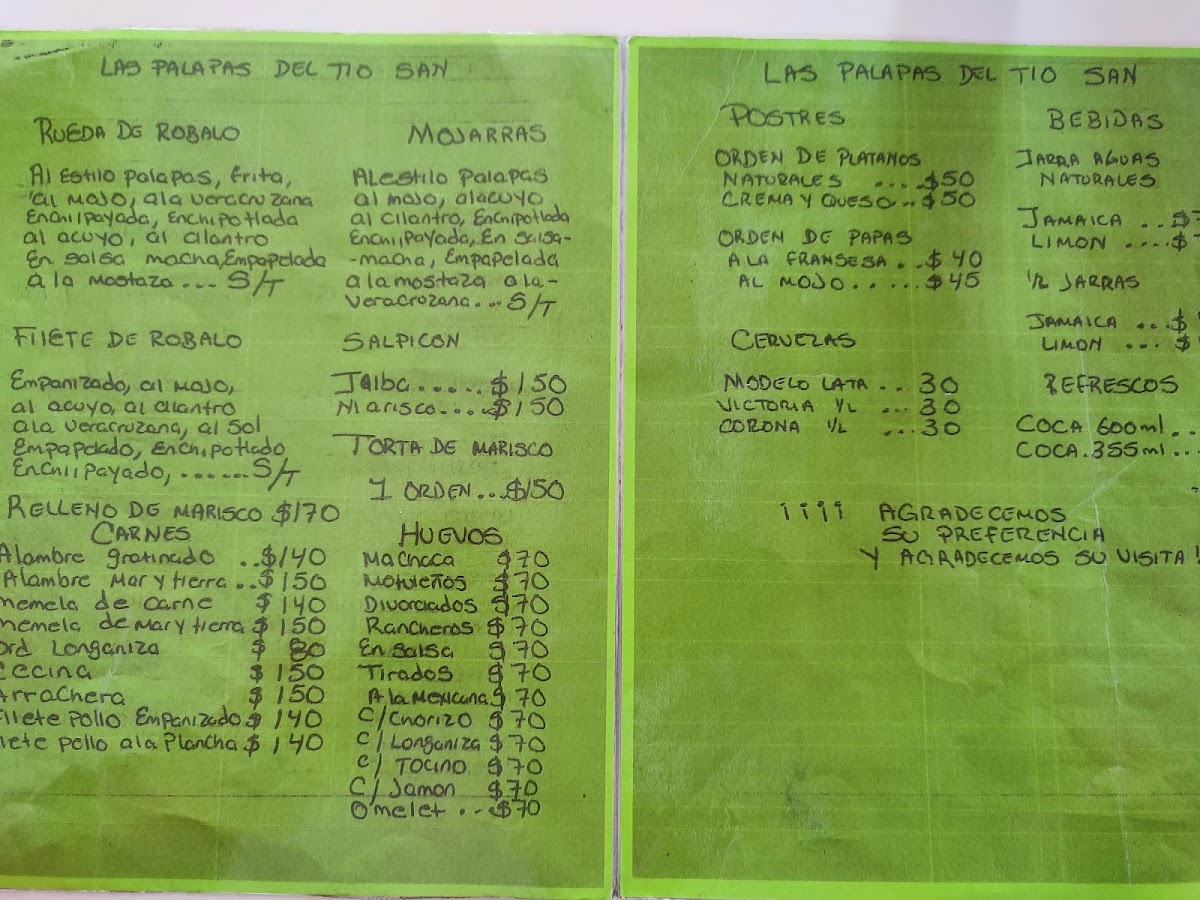 La Palapa del Tío San Menu - Image 2